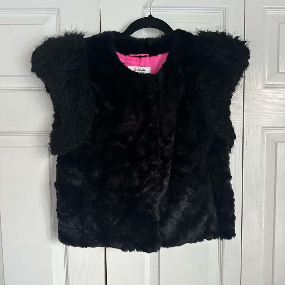Skaist Taylor Faux Fur Vest Womens M Black Neiman Marcus Target Mobwife Goth